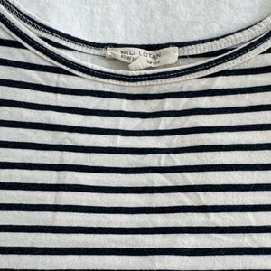 Nili Lotan Navy and White Striped Tee